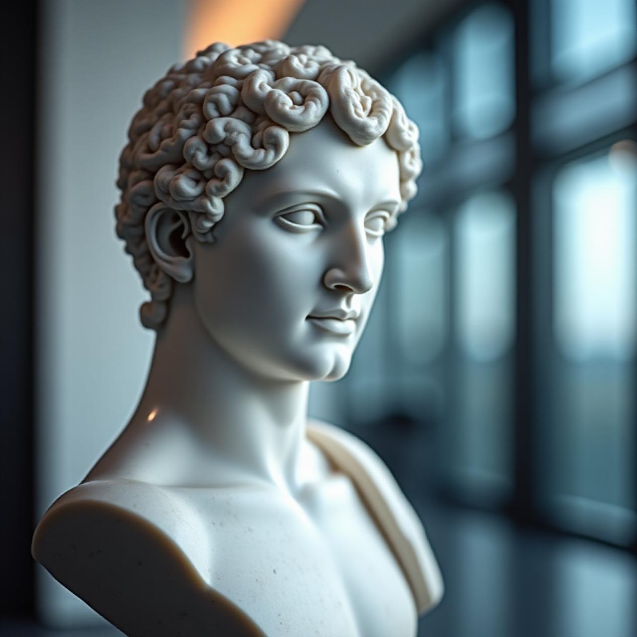 Classical marble bust representing philosophical roots in governance
